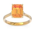thumbnail image 2 of 2.50 Carat Emerald Cut Citrine Gemstone Classic Solitaire Engagement Ring for her 18K Yellow Gold Size 6.5 by Diamond-Capitals, 2 of 8
