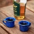 thumbnail image 3 of Foster & Rye Camping Mug Shot Glasses - Speckled Blue Enamel Novelty Shooters, 3 of 4