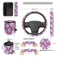 thumbnail image 7 of KUIFORTI Tropical Flowers Car Seat Cover Set Easy Installation Set 15 Pcs Car Accessories Full Set for Women Men Rear View Mirror Cover Non Slip Elastic Fabrics Fit Car SUV Auto, 7 of 7