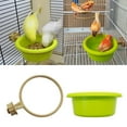 thumbnail image 2 of Plastic Bird Water Bath Box Parrots Parakeets Hanging Birdbath Cage Basins, 2 of 9