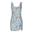thumbnail image 1 of Ovzne Robes d'Été pour Femmes Robe de Plage Élégante Sans Manches Aguichant Robe Assortie Grande Taille Robe Imprimée Liquidation, 1 of 6