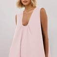 thumbnail image 4 of SMihono Women's Sleeveless Maxi Dress Scoop Neck Ruched Long Dress with Side Pockets Wide Shoulder Elegant Blouse Dresses Pink S, 4 of 8