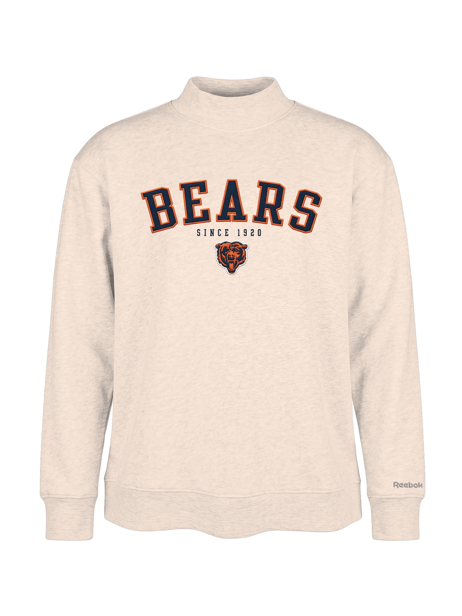 Chicago Bears Reebok Womens Oat Mock Neck Oversized Tunic Sweatshirt