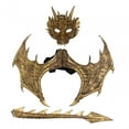 thumbnail image 1 of Ensemble d'Accessoires de Costume Dragon pour Enfants, Jeu de Rôle, Mascarade, Queue et Ailes de Dinosaure, Or, 1 of 8