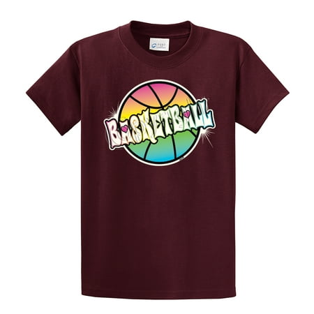 Brown Corduroy Boys Overalls - Youth Basketball T-Shirt Neon Rainbow Basketball