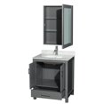 thumbnail image 2 of Wyndham Collection Sheffield 30 Inch Single Bathroom Vanity in Dark Gray, White Carrara Marble Countertop, Undermount Square Sink, and Medicine Cabinet, 2 of 3