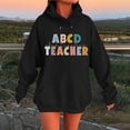 thumbnail image 2 of Women's Hoodies & Sweatshirts Unisex Autumn and Winter Subject Teacher Letter Print Long Sleeve Pocket Hooded Sweatshirt for Daily Wear, 2 of 4