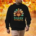 thumbnail image 2 of Mens Sweatshirts Thanksgiving Turkey Plus Size Hoodless Fashion Holiday Logo Print Fall Clothes Tops Pullover Black 2XL, 2 of 4