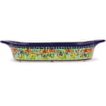 thumbnail image 3 of Polish Pottery Small Serving Dish or Baker (Garden Meadow Theme) Signature UNIKAT Hand Painted in Boleslawiec, Poland + Certificate of Authenticity, 3 of 6