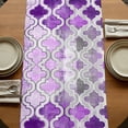 thumbnail image 5 of Purple Morocco 70 Inch Table Runner, Rustic Country Smear Street Mottled Art Farmhouse Dresser Scarf Cotton & Linen Tablerunner for Dining/Kitchen Island/Holiday Party Décor 13" x 70", 5 of 9