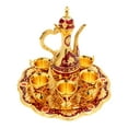 thumbnail image 6 of Vintage Metal Tea Set Coffee Set with Teapot, 6 Cups and Serving Tray Gold, 6 of 7