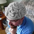 thumbnail image 2 of Hat for Women Mens Hats Solid Color Spoof Fun Brain Hat Hand Knitted Multi Color Fashionable Casual Brain Hat, 2 of 4