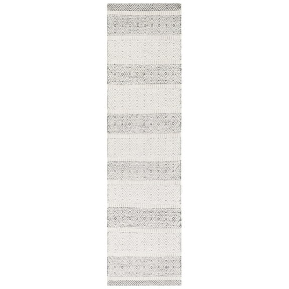 SAFAVIEH Martha Stewart Calvagh Striped Runner Rug, Ivory/Grey, 2'3" x 9'