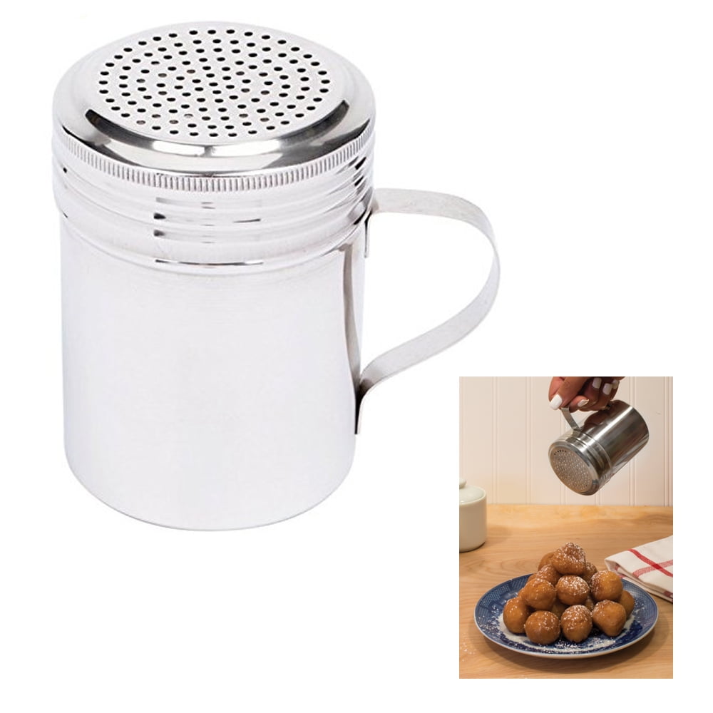 1 X Dredger 10 Oz Stainless Steel Dredge Shaker with Handle Spice Salt