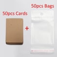 thumbnail image 3 of 50Sets Earring Cards and 50pcs Bags Necklace Earring Display Cards Self-Seal Bags Kraft Paper Card for DIY Jewelry Packaging 3.8x4.8 Black 50pcs Card 50pcs Bag, 3 of 6