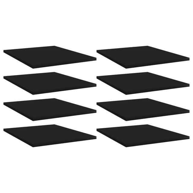 vidaXL Bookshelf Boards 8 pcs Black 40x50x1.5 cm Engineered Wood