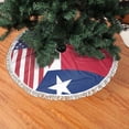 thumbnail image 2 of Christmas Tree Skirt America Texas Flag Xmas Tree Skirt with Tassels Christmas Holiday Decoration 30", 2 of 6