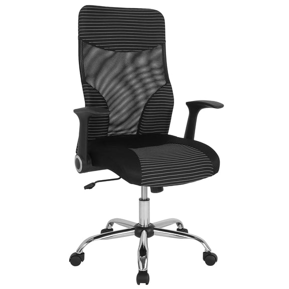 Scranton & Co Modern High Back Mesh Swivel Office Chair in Black