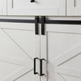 thumbnail image 5 of Farmhouse Wine Bar Cabinet w/Sliding Barn Door, 58" Kitchen Coffee Bar Cabinet w/Wine & Glass Rack, Storage Shelves, 3 Drawers, Rustic Large Buffet Sideboard for Dining Room, Antique White, 5 of 9