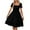 Black, variant on THDHVS Women's Casual Dresses,Summer Dresses for Women 2025,Summer Casual Short Sleeve Square Neck Smocked Elastic Waist Midi Dress Black L