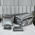 thumbnail image 7 of Move Over Gray Satin Bed in a Bag Queen Size 8 Pieces Silky Like Satin Luxurious Comforter Set with Sheet Set, 7 of 7