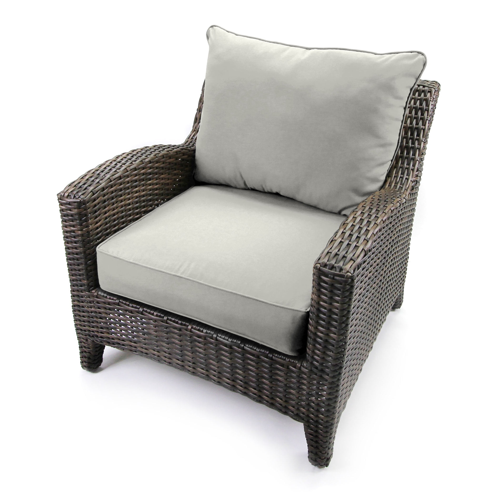 Jordan Manufacturing Sunbrella 46.5" x 24" Canvas Granite Grey Solid Rectangular Outdoor Deep Seating Chair Seat and Back Cushion with Welt
