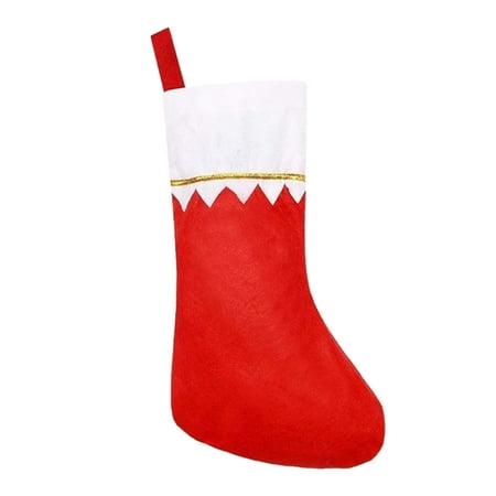 

Ruanlalo Christmas Stocking Christmas Stocking White/Green Top Golden Line Bright Color Tear-resistant Reusable Festival Prop Non-woven Fabric Hanging Xmas Tree Gift Bag Pendant for Party