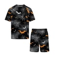 thumbnail image 6 of Dwelliawo Mens Pajama Shorts Set Halloween Print Lightweight Summer Pjs Sleepwear for Men 2 Piece Gray L, 6 of 6