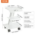 thumbnail image 2 of VEVOR Lab Trolley, 3-Layer Rolling Lab Cart, Metal Mobile Trolley with Swivel Wheels, Tray Rolling Clinic Cart 220 lbs Weight Capacity, for Lab, Clinic, Beauty and Salon, 2 of 9