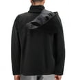thumbnail image 3 of Men's Lightweight Removeable Hood Water Resistant Black Windbreaker Jacket (2X-Large), 3 of 4