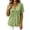 Green, variant on Womens Summer V Neck Linen Short Sleeve Button Down Pleated Blouse Loose Fit Casual Shirt for Office Vacation Black S