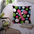 thumbnail image 3 of Letter X Initial Monogram - Polkadots and Pink Fabric Decorative Pillow, 3 of 4