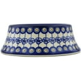 thumbnail image 3 of Polish Pottery 9-inch Pet Bowl (Flowering Peacock Theme) Hand Painted in Boleslawiec, Poland + Certificate of Authenticity, 3 of 6