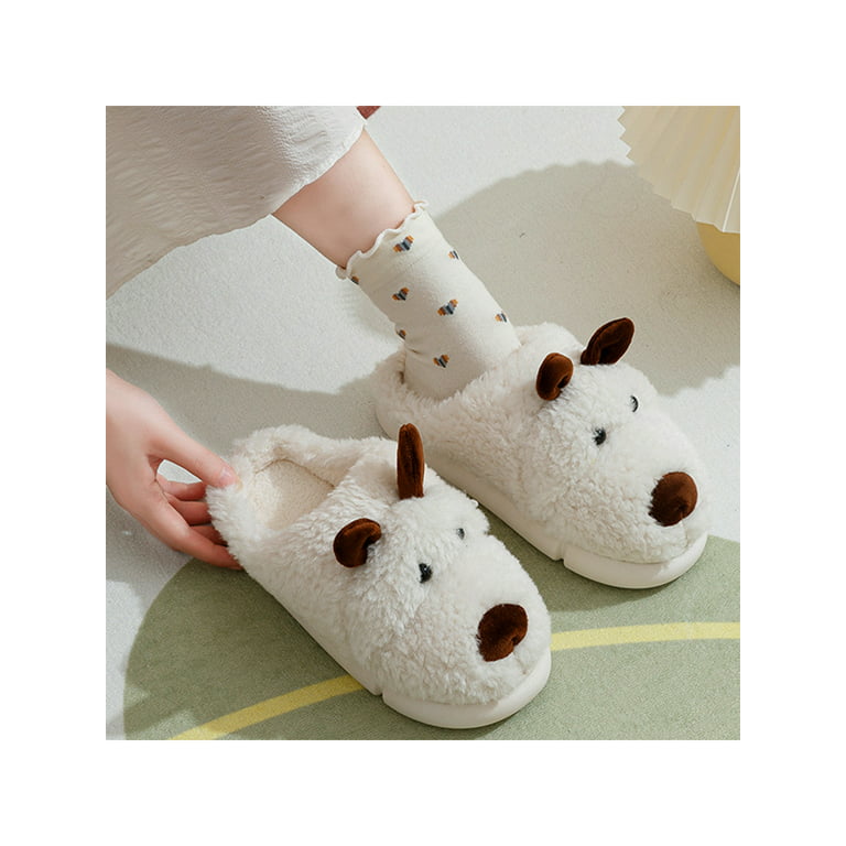 Ritualay Mens House Shoes Slip Animal Slippers Plush Fuzzy Slipper Comfort Breathable Home Shoe Bedroom Indoor White Style A 9.5-10 - Walmart.com