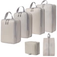 thumbnail image 3 of 6 cubos de compresión para equipaje, bolsas de aseo transpirables, equipaje de viaje beige, 3 of 9