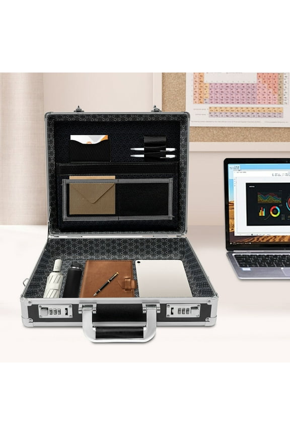 Hard Security Briefcase with Dual Combination Locks for Bussiness Men and Women
