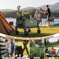 thumbnail image 2 of 2-in-1 Folding Garden & Beach Wagon Cart, Heavy Duty Utility Trolley, Converts to Lounge Chair, All-Terrain Wheels, 2 of 7