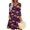 Purple, variant on WTOBBY Women's Halloween Printed Fashionable V-Neck Button 3/4 Sleeve Pocket Dress - Spooky and Chic Dress with V-Neck Design, Ideal for Halloween Parties,Black L
