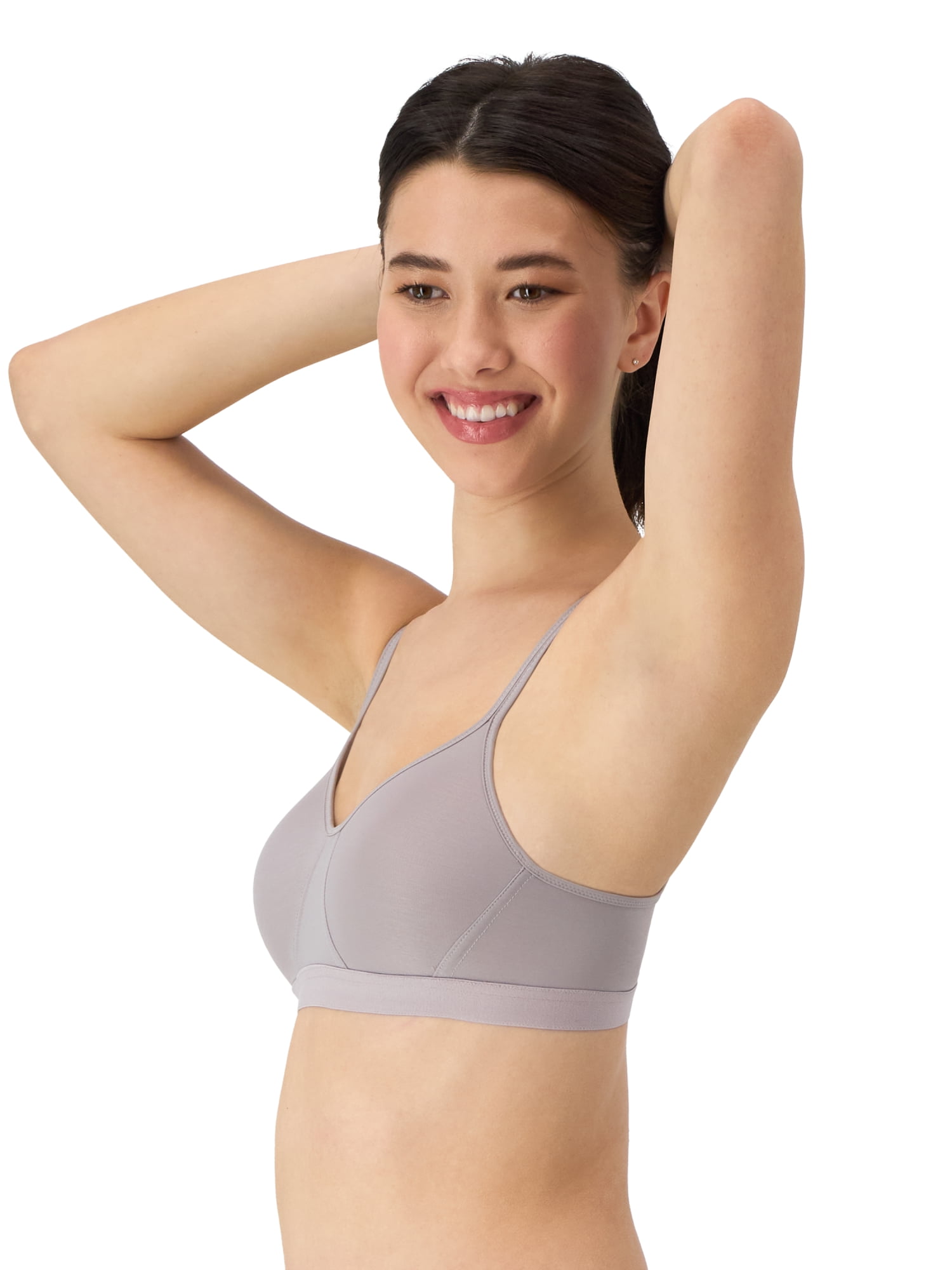 Hanes Womens Wireless T-Shirt Bra, Cooling Comfort Convertible Bra, Moisture-Wicking