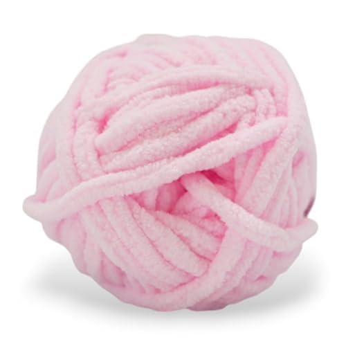 Size 6 Chenille Yarn 10.5oz/300g 192yds/210m, Cotton Cany Pink, Color 1