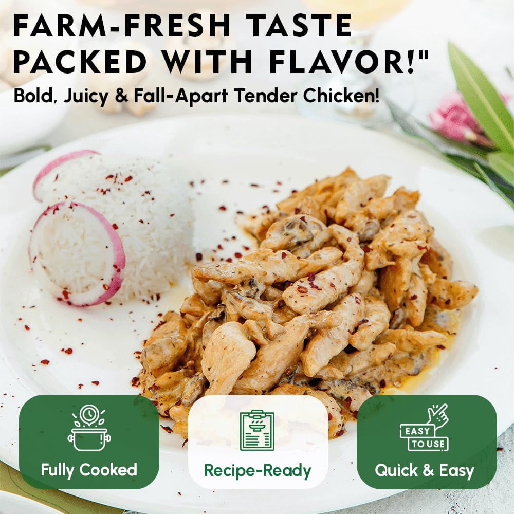 Werling & Sons Canned Chicken 28 Oz, Pack of 12 – Fully Cooked, Ready to Eat, High-Protein Canned Meat with 5-Year Shelf Life – Great for Recipes, Camping, Emergency & Survival – Made in USA