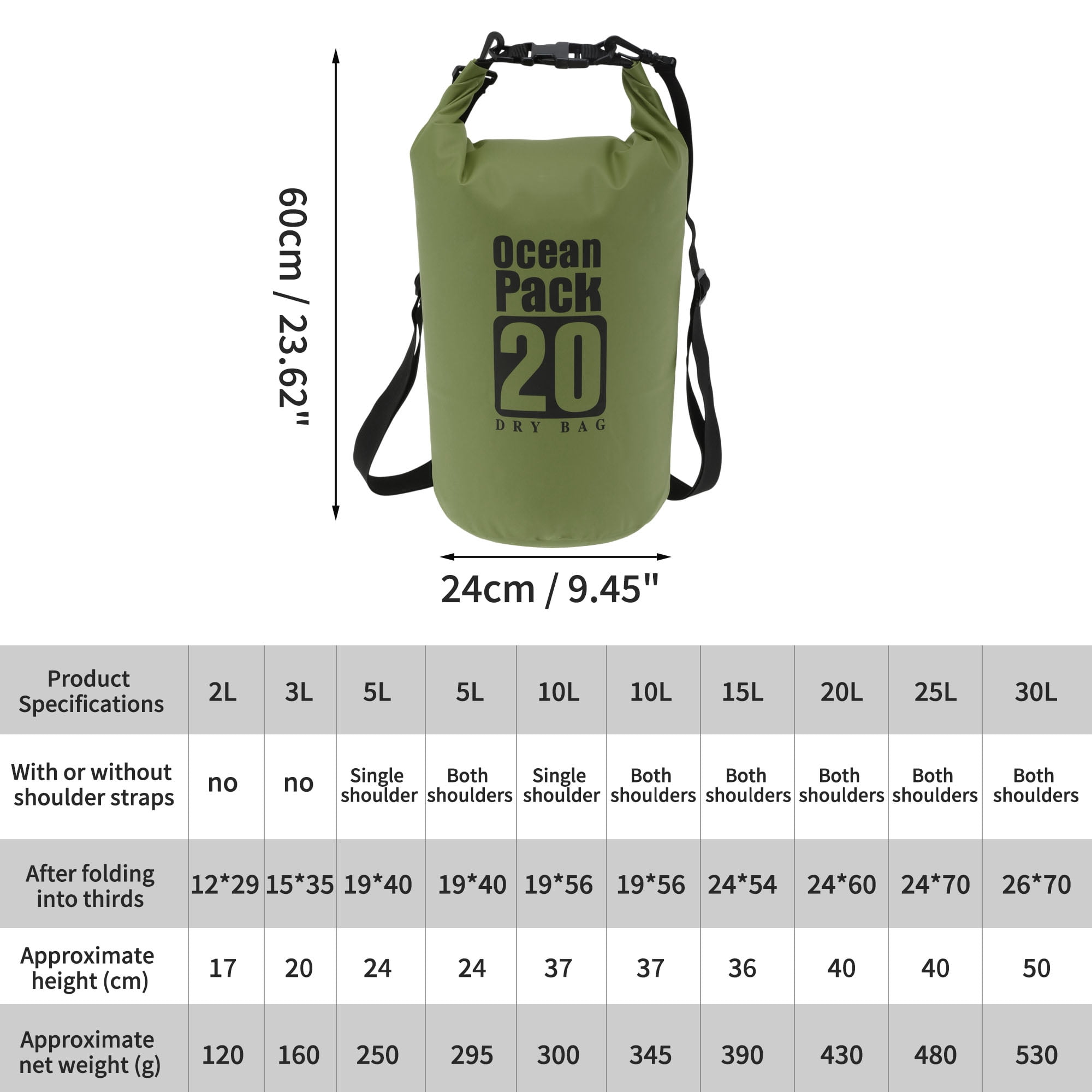 Unique Bargains Durable Waterproof Dry Bag Army Green