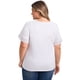 thumbnail image 5 of GRACE & GRANDEUR Blusas de Talla Grande para Mujeres, Top Casual Elegante de Cuello en V, Blusas de Manga Corta con Bordado de Ojal 2X Blanco, 5 of 7
