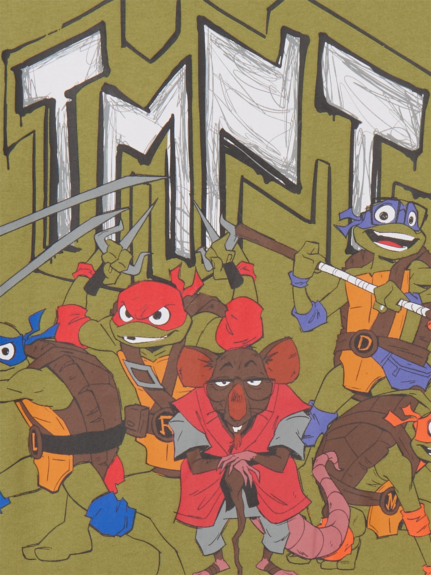 Teenage Mutant Ninja Turtles Boys Graphic Retro Print Tee with Short Sleeves, Sizes 4-18