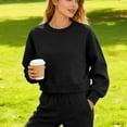 thumbnail image 7 of Womens Crop Sweatshirts without Hood Casual Crewneck Plain Pullover Loose Fit Long Sleeve Athletic Sports Tops (3XL, Black), 7 of 7