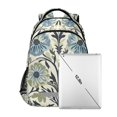 thumbnail image 7 of FORMRS Unisex Backpack Elementary School Travel Bookbag with Reflective Stripes, Blue Floral Pattern, 7 of 7