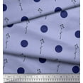 thumbnail image 3 of Soimoi Blue Poly Georgette Fabric Dots & Leaves Decor Fabric Printed Yard 52 Inch Wide, 3 of 3