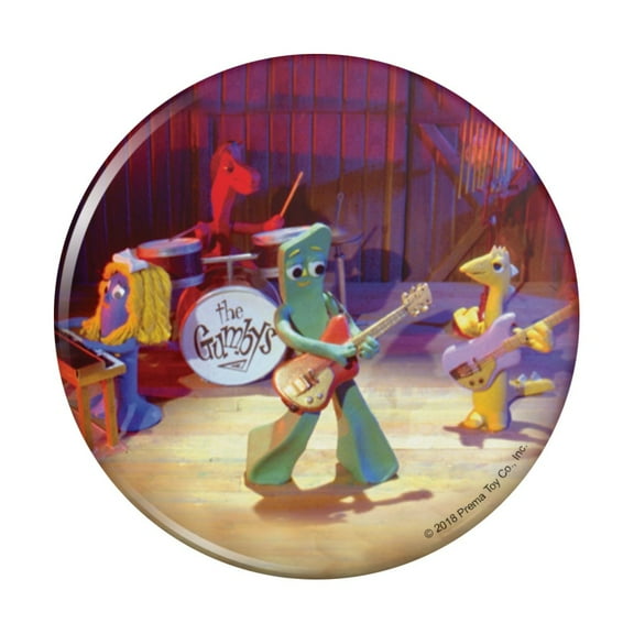 The Gumbys - Gumby Friends Rock and Roll Band Kitchen Refrigerator Locker Button Magnet