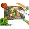 thumbnail image 2 of Carolines Treasures 7420LCB Chocolate Labrador Waiting Glass Cutting Board - Large, 2 of 2