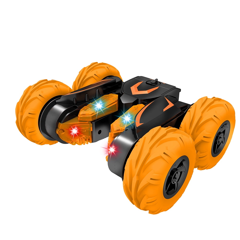 Kepooman 2.4GHz Remote Control Car RC Cars Toys with Lights, 4 Wheel Drive, Orange